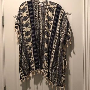 Navy and khaki Ruana